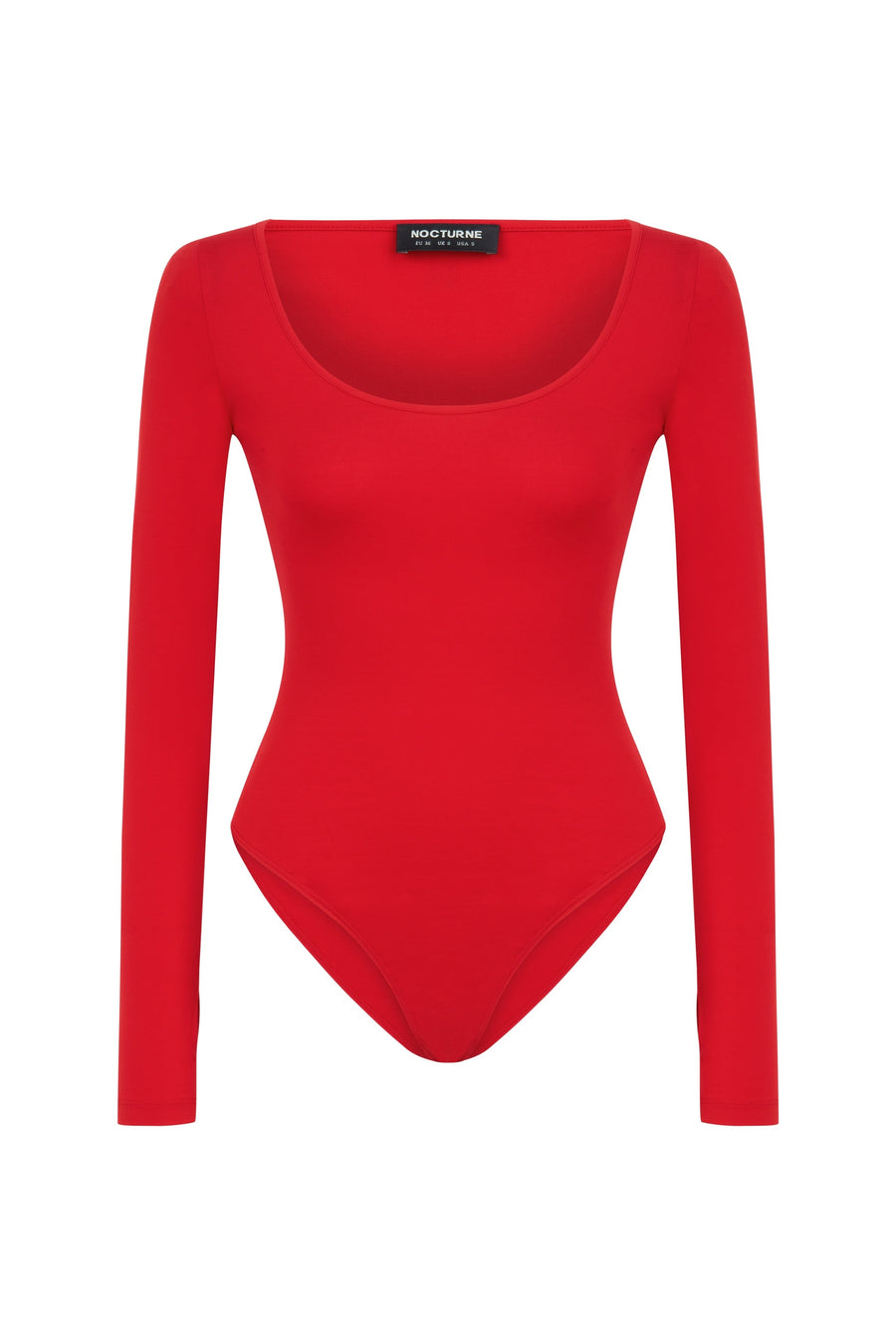 Red Crew Neck Bodysuit