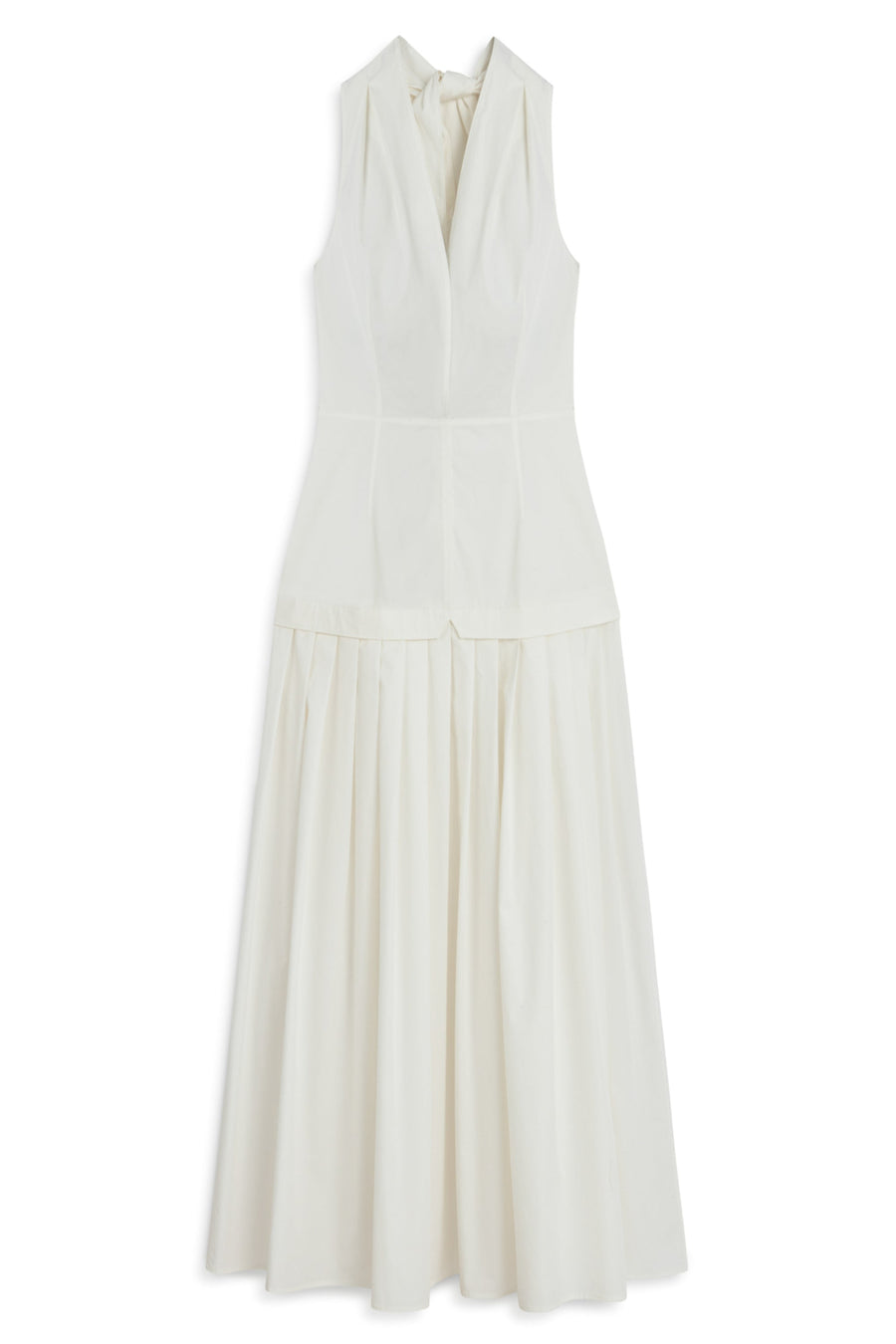 Off-White Halter Neck Maxi Dress