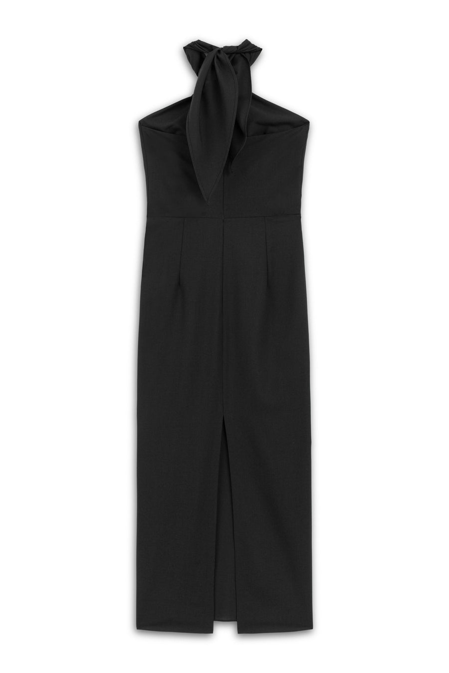 Black Halter Neck Midi Dress