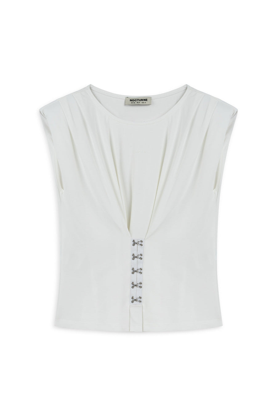 Off-White T-Shirt with Agraffe Accessory Detail