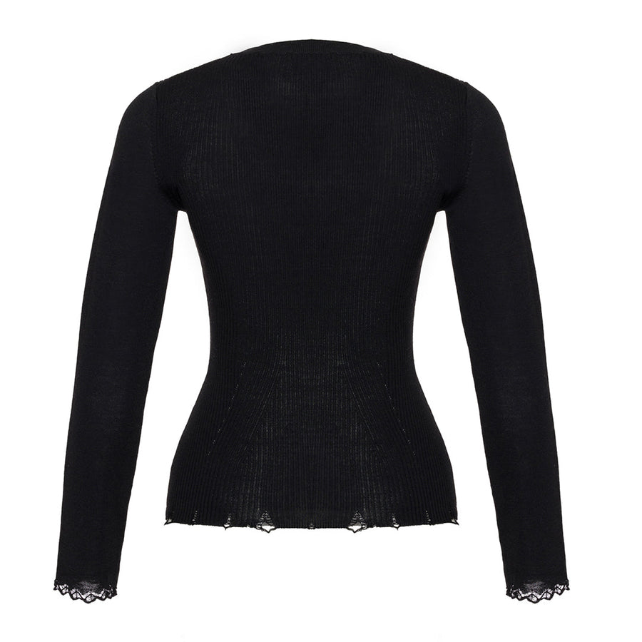 Nuola - Black Sweater with Camisole Detail - Porterist 4