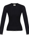 Nuola - Black Sweater with Camisole Detail - Porterist 2