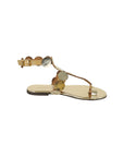 Genuine Leather Naomi Golden Sandals | Porterist