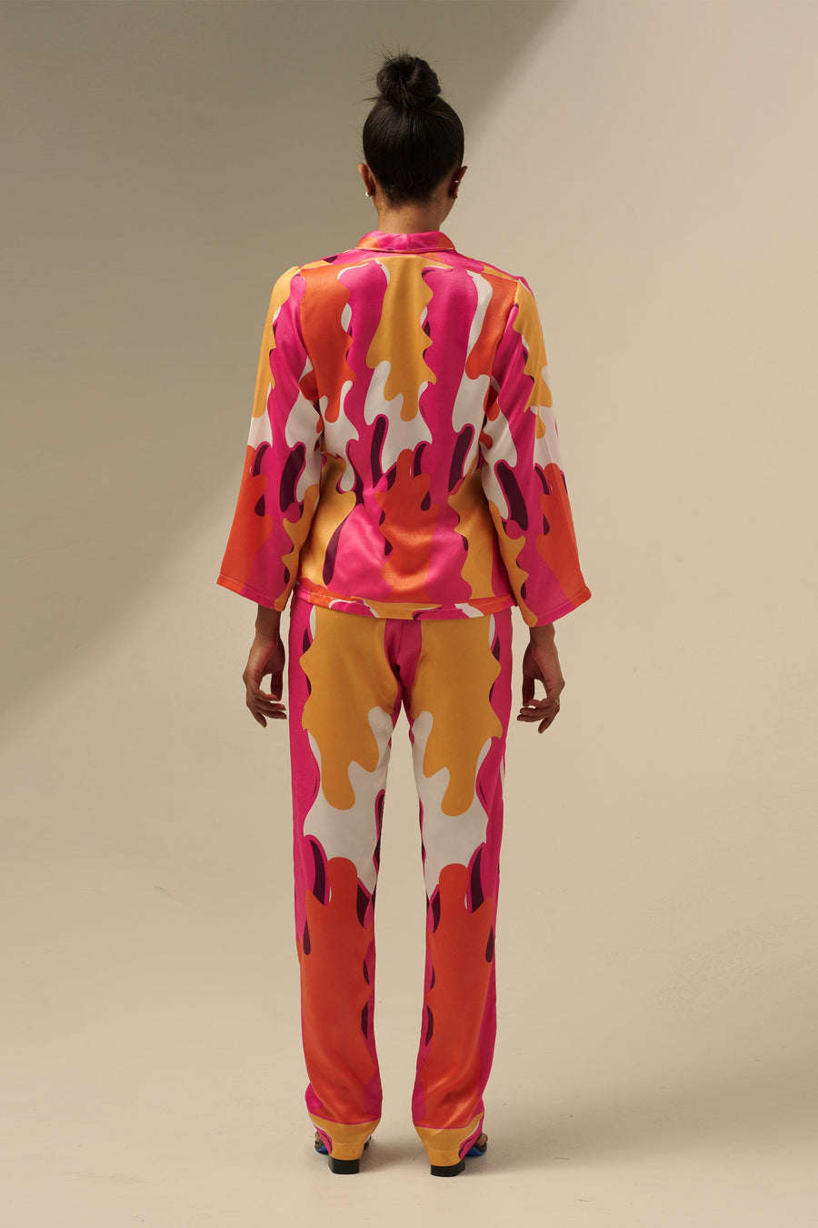 The Sharon Keyser Collection - New Dawn 3 Velvet Satin Wrap Blazer and Pants