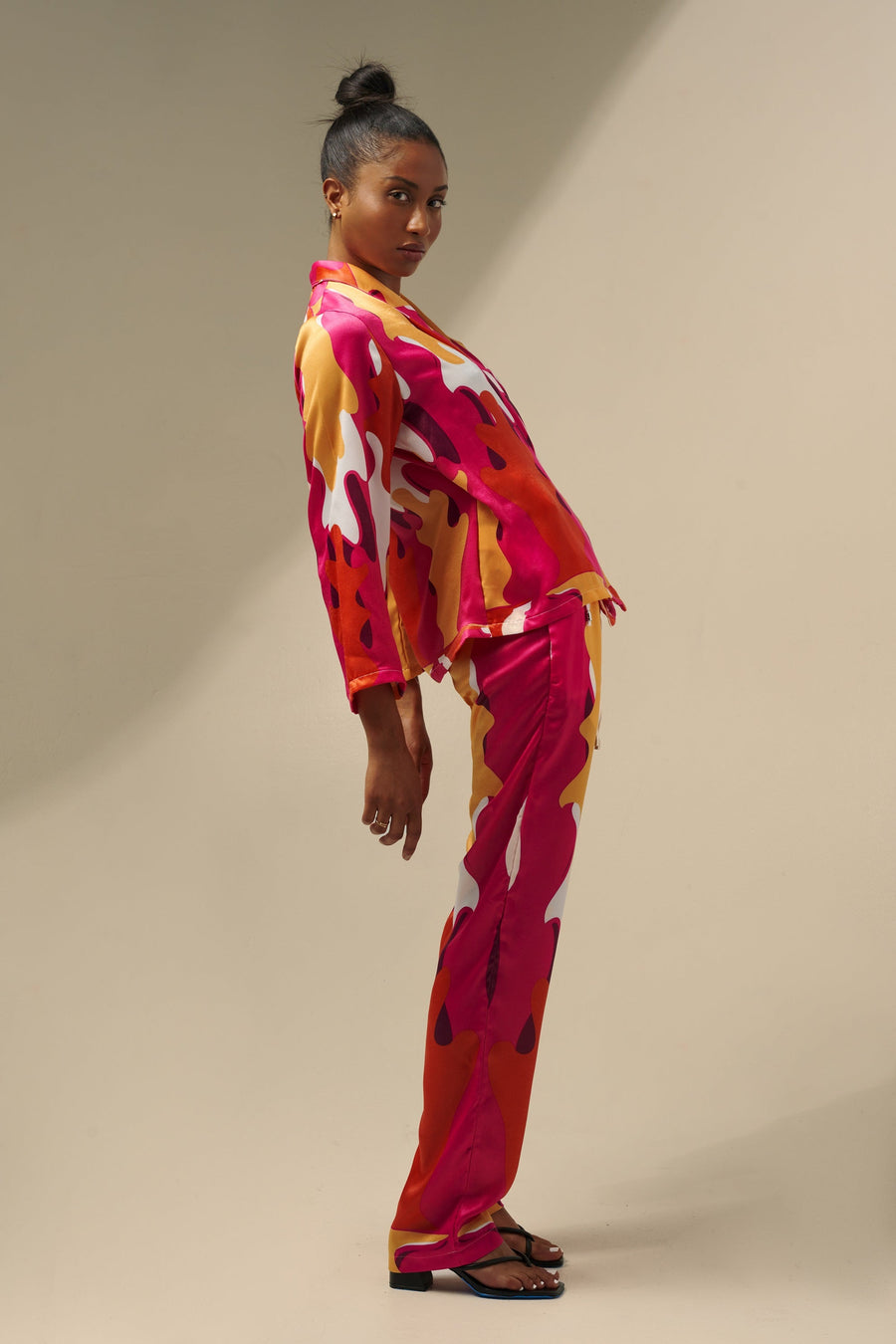 The Sharon Keyser Collection - New Dawn 3 Velvet Satin Wrap Blazer and Pants