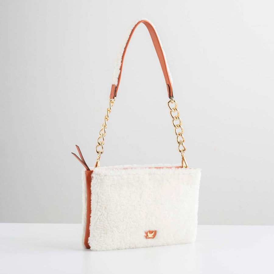 Nicole Bag - Orange Shearling | Porterist