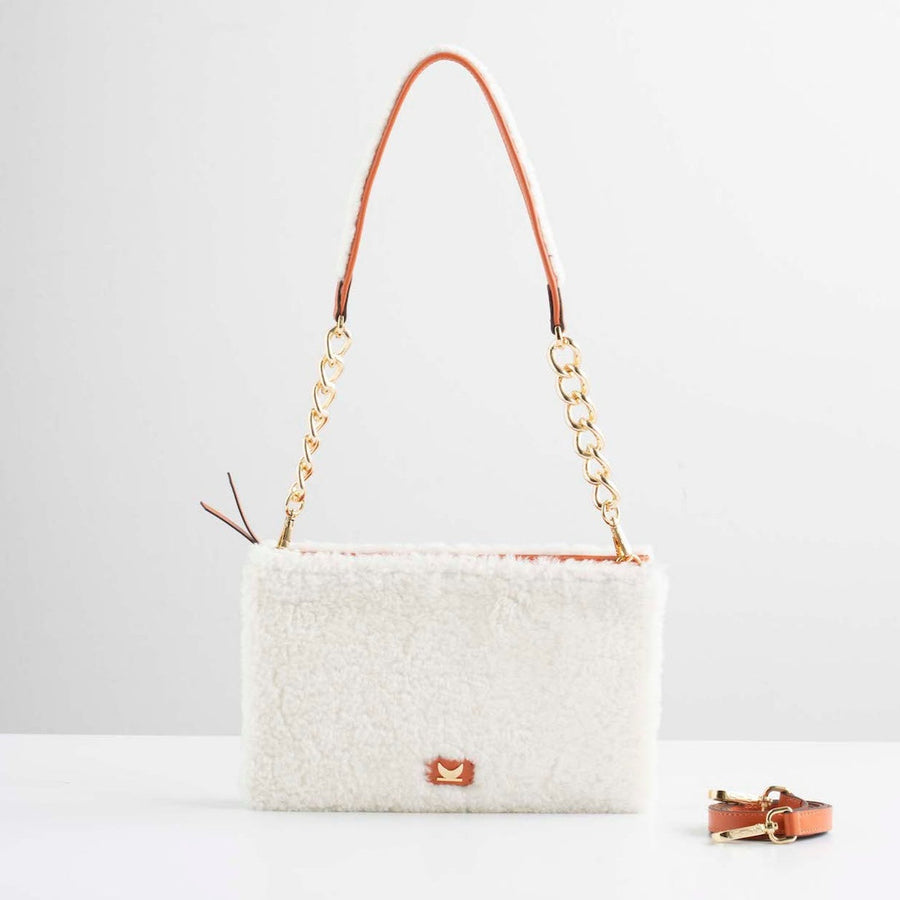 Nicole Bag - Orange Shearling | Porterist