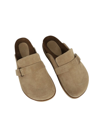 Genuine Leather Noa Beige Slippers | Porterist