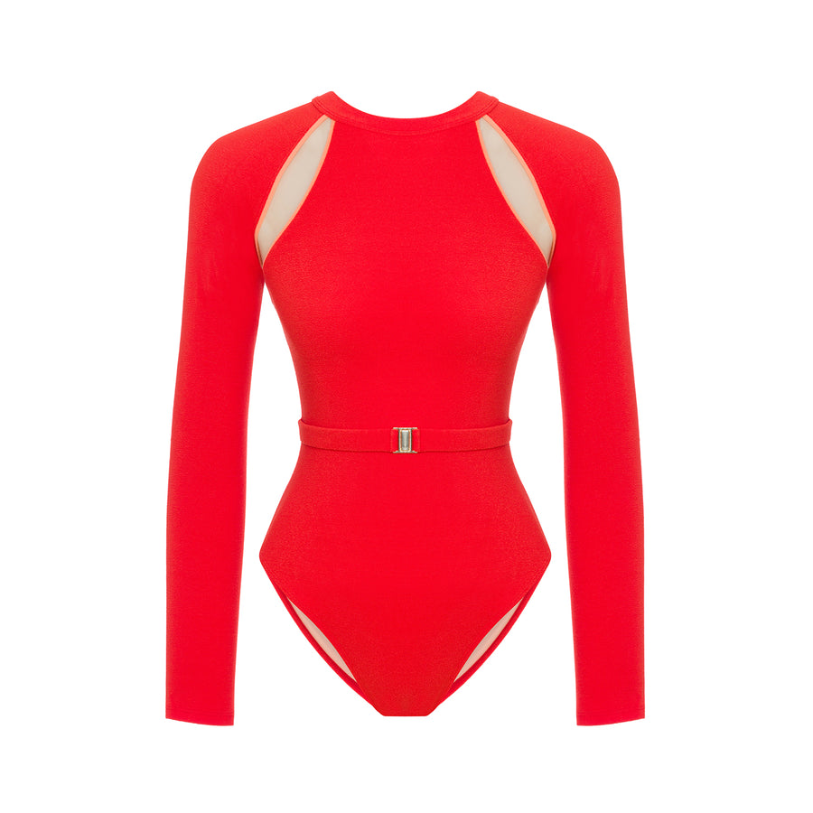 Odyssey Long Sleeve One - piece In Radiant Red | Porterist