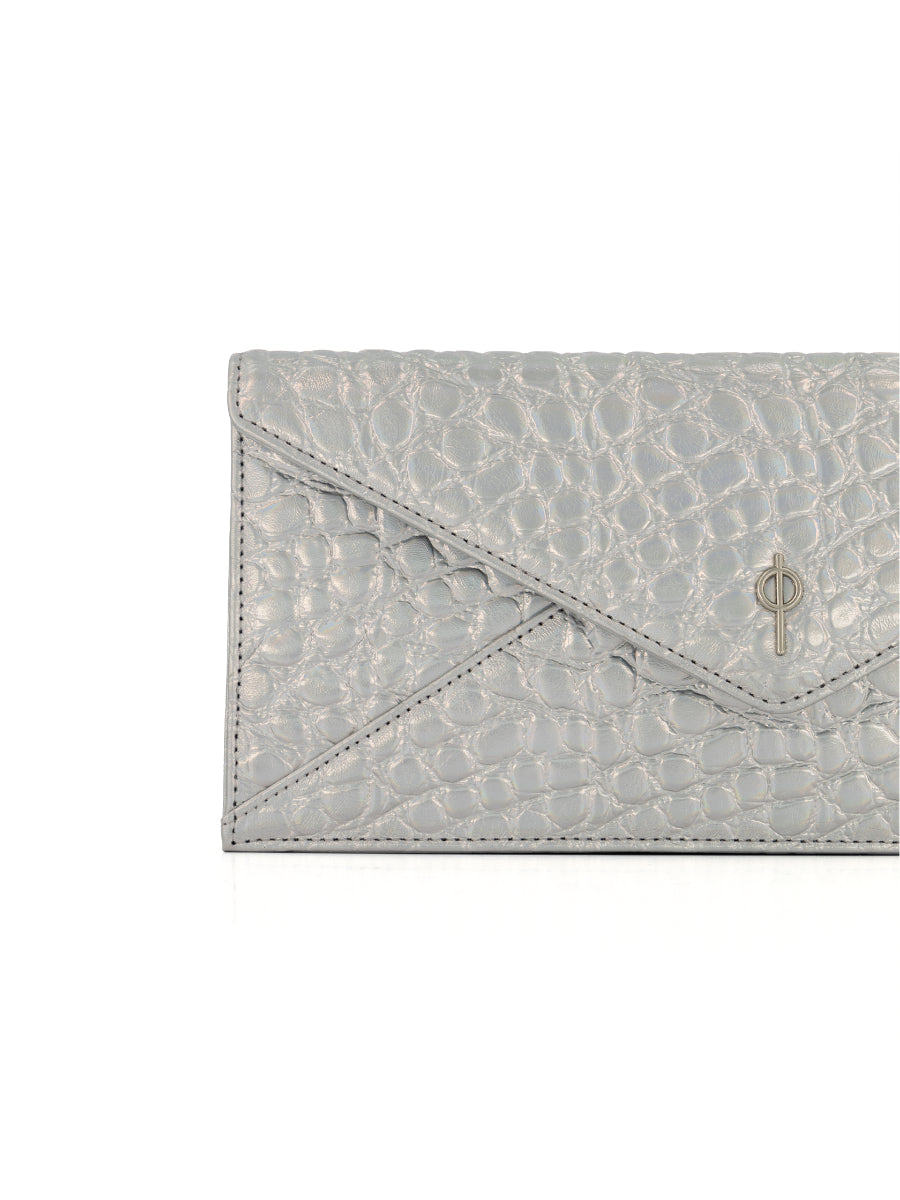 Croco Night Bag Silver | Porterist