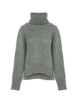 Grey Leisure Wear Turtleneck Feathered Sweater | Porterist