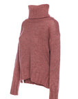 Pink Leisure Wear Turtleneck Feathered Sweater | Porterist