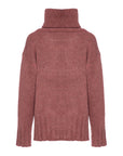 Pink Leisure Wear Turtleneck Feathered Sweater | Porterist