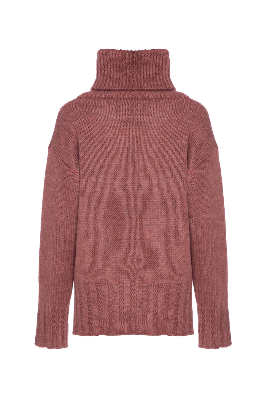 Pink Leisure Wear Turtleneck Feathered Sweater | Porterist