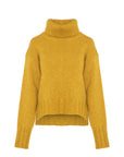 Yellow Leisure Wear Turtleneck Feathered Sweater | Porterist