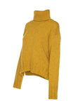 Yellow Leisure Wear Turtleneck Feathered Sweater | Porterist