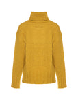 Yellow Leisure Wear Turtleneck Feathered Sweater | Porterist