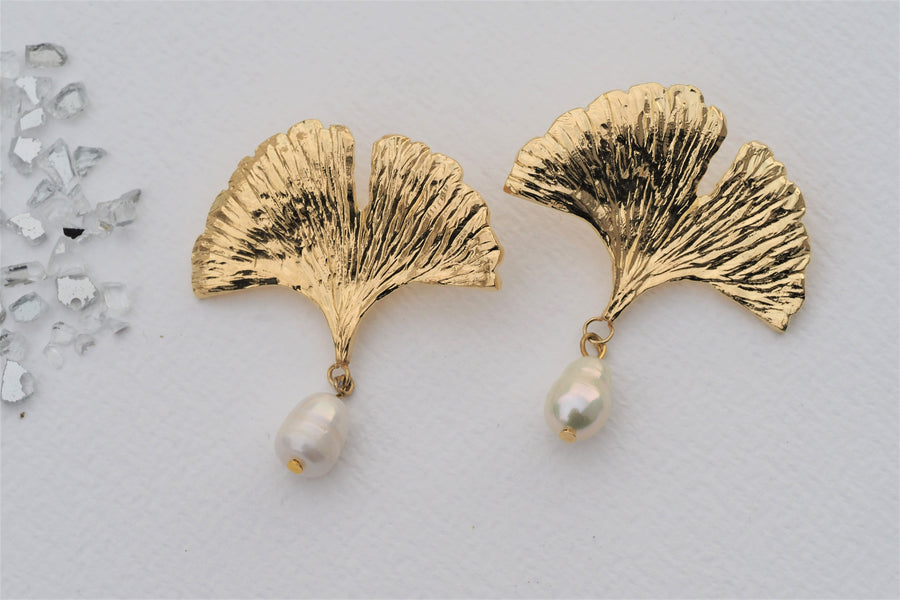 Ginkgo Biloba Pearl Earring | Porterist