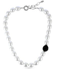 Pearl Crystal Black Ball Necklace