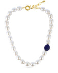 Pearl Crystal Navy Ball Necklace