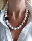 Pearl Crystal Navy Ball Necklace