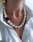 Pearl Crystal Navy Ball Necklace