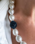 Pearl Crystal Navy Ball Necklace