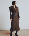 PCFG Brown Coat with Belted Front Side Eyelets and Drawstring Detail  - Porterist 5