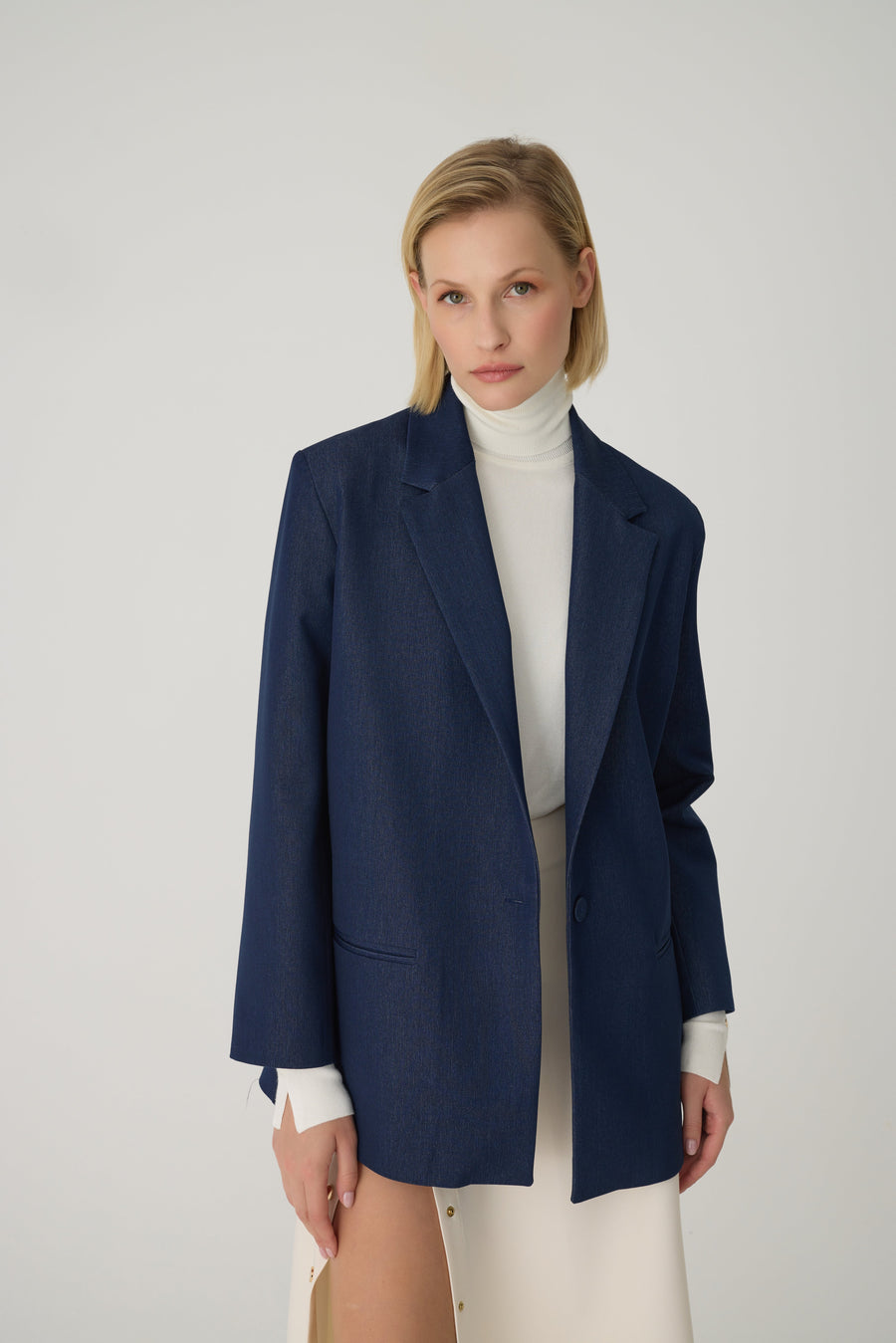 Pienza Navy Blue Women's Blazer Jacket
