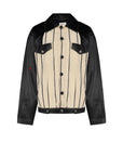 Free Heaven Kutnia Striped Vegan Leather Jacket - Fog