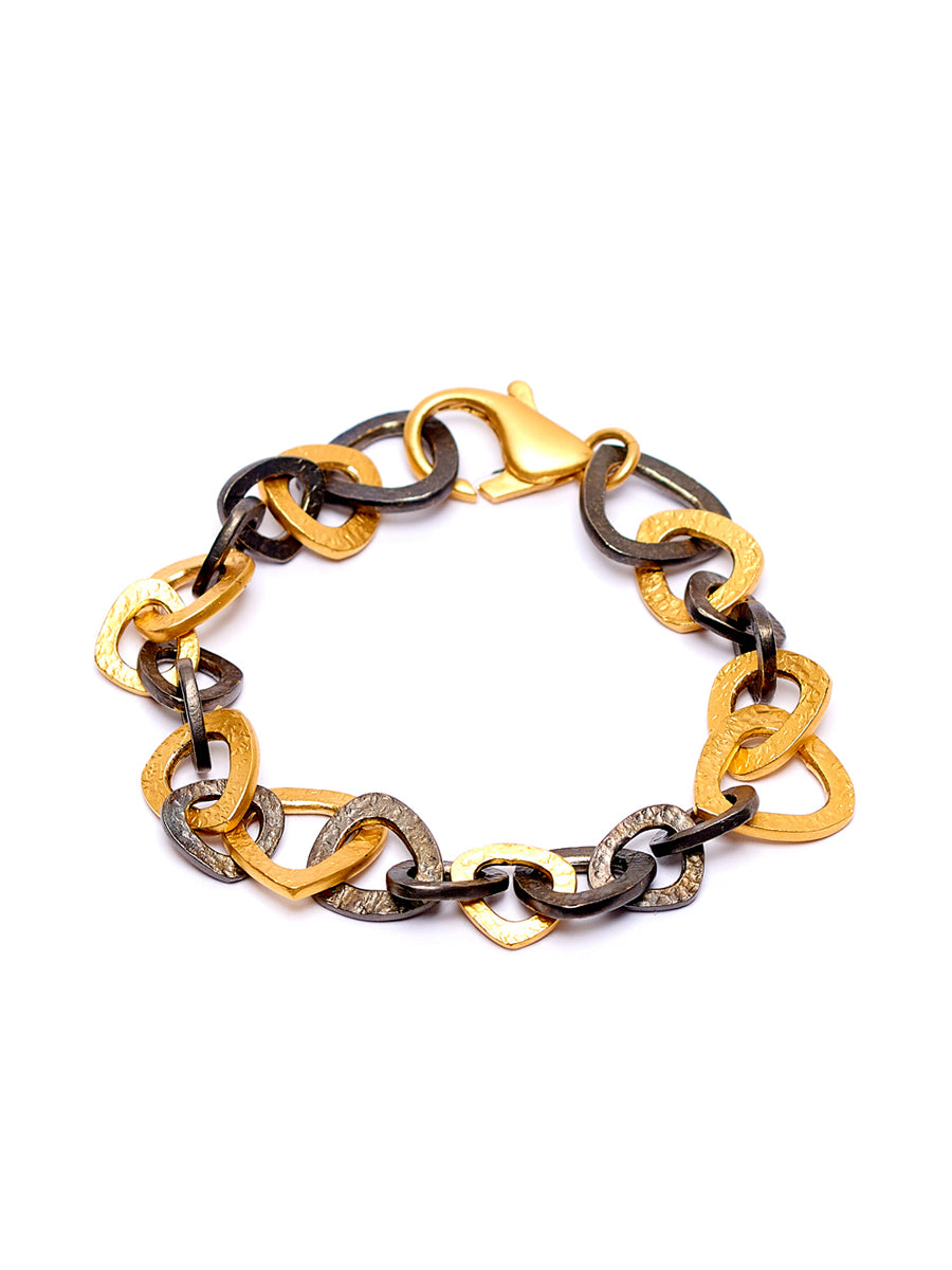 Priscilla Gold And Matte Black Rhodium - plated Silver