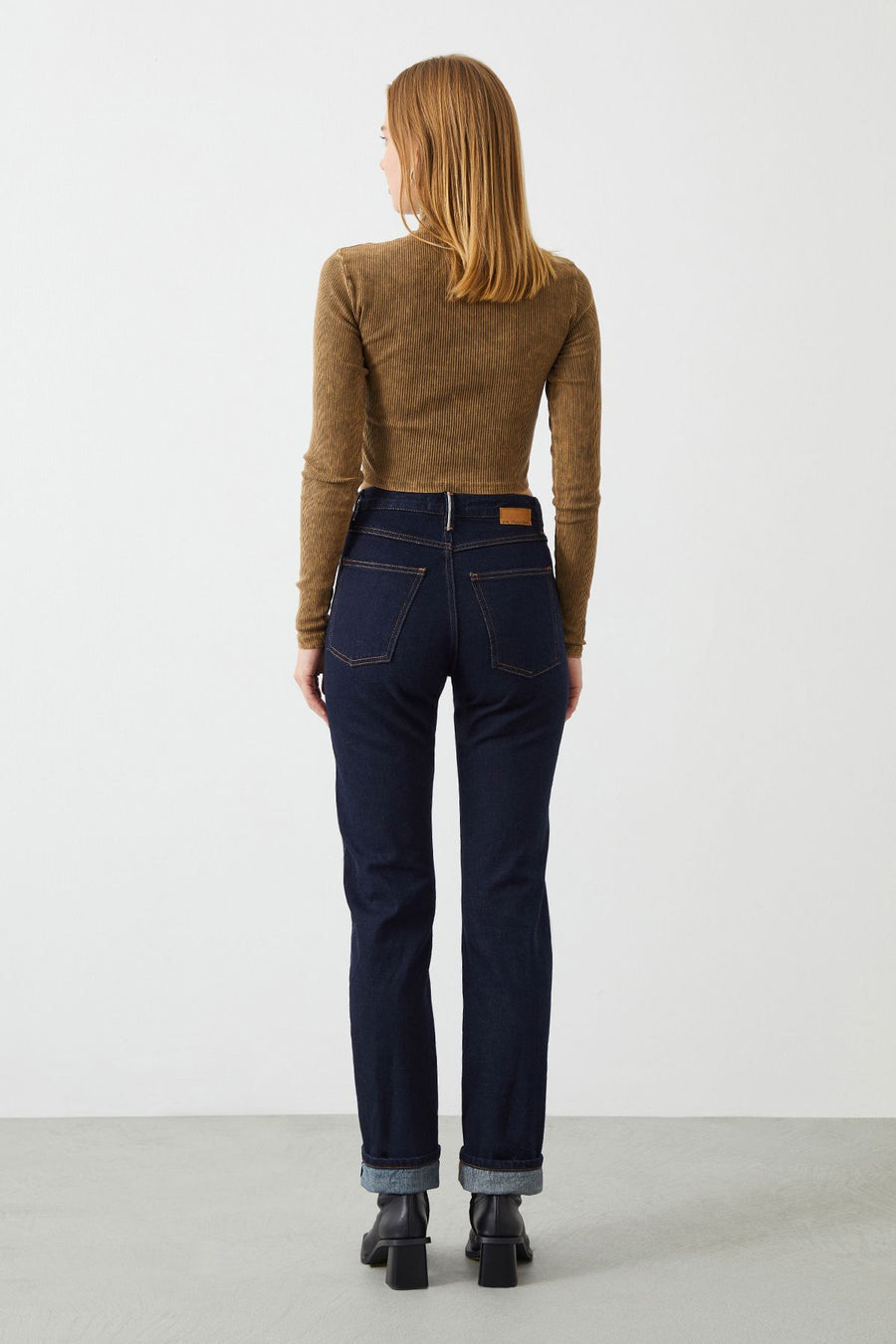 Mira Boyfriend Fit Dark Blue Selvedge Womens Jeans Fınal Item - Porterist 4