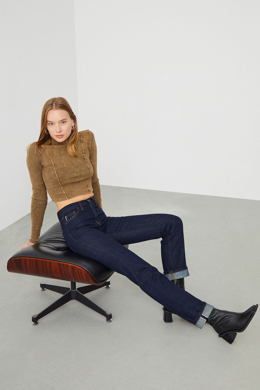 Mira Boyfriend Fit Dark Blue Selvedge Womens Jeans Fınal Item - Porterist 2