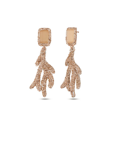 Rose Crystal Coral Earrings | Porterist