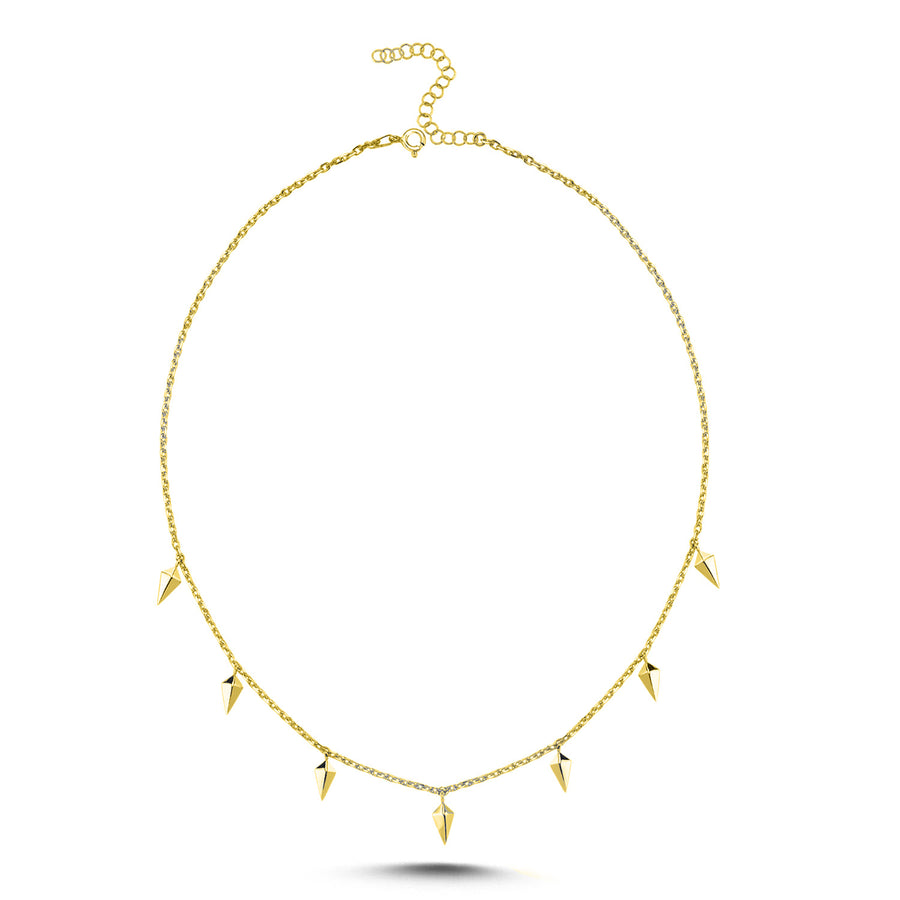 Sense Gold Vermeil Necklace With Dangling Details   - Porterist 1