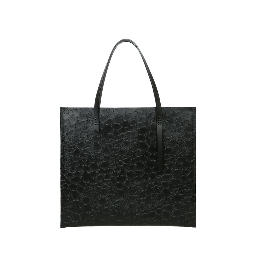 Slim x Black Printed Leather Shoulder Bag | Porterist