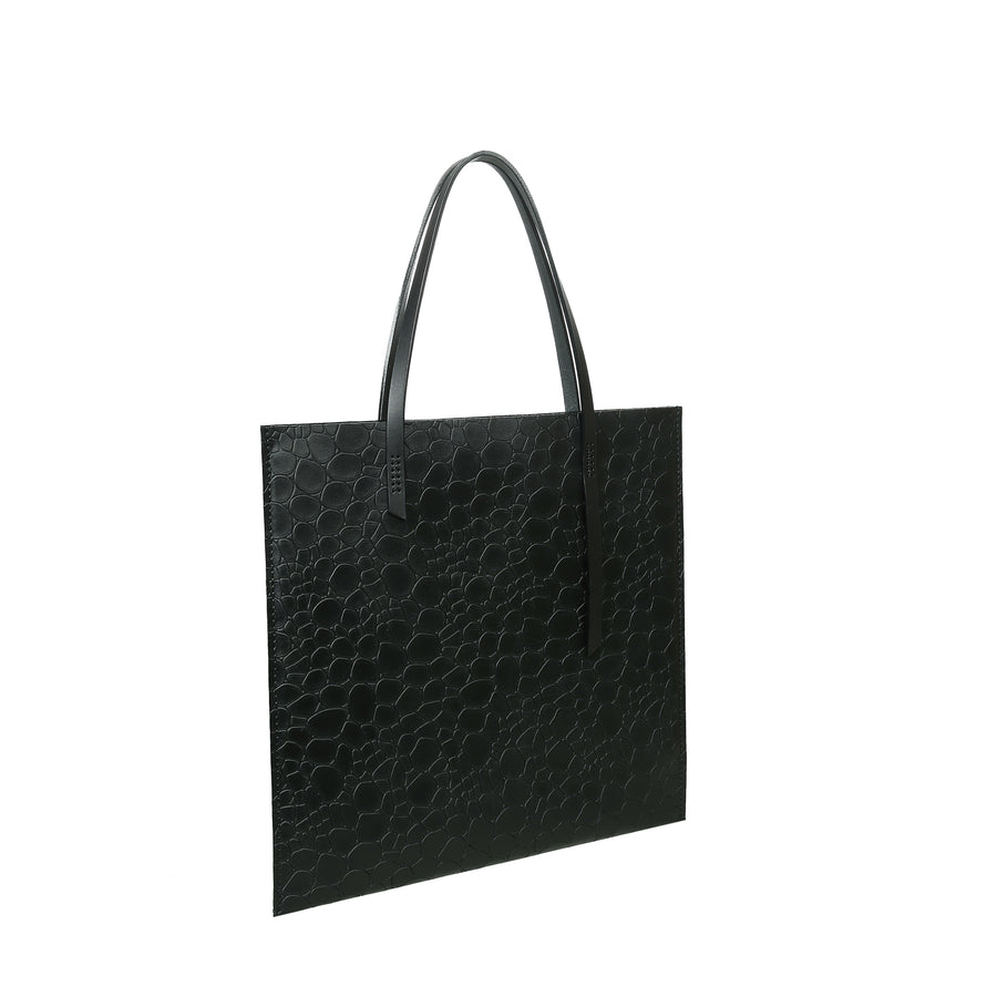 Slim x Black Printed Leather Shoulder Bag | Porterist