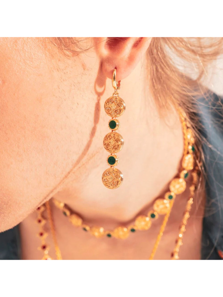 Theodora Round Enamel Earring | Porterist