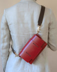 Tri Mini Red Leather Shoulder Bag | Porterist