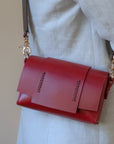 Tri Mini Red Leather Shoulder Bag | Porterist