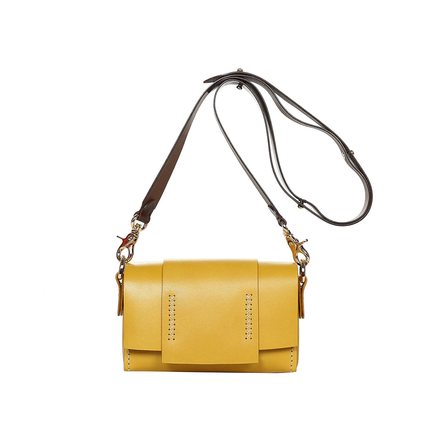 Tri Mini Yellow Leather Shoulder Bag | Porterist