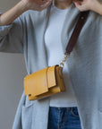 Tri Mini Yellow Leather Shoulder Bag | Porterist