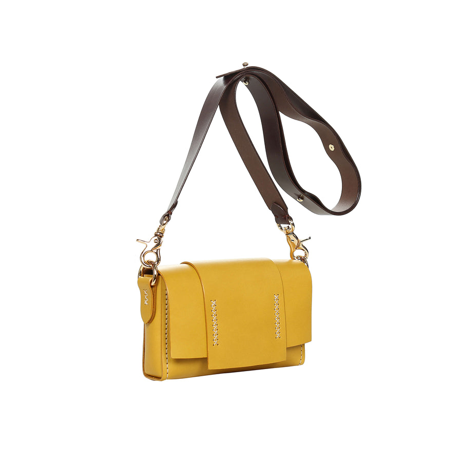 Tri Mini Yellow Leather Shoulder Bag | Porterist