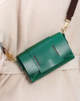 Tri Mini Green Leather Shoulder Bag | Porterist