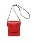 Tri Vertical Red Leather Shoulder Bag | Porterist