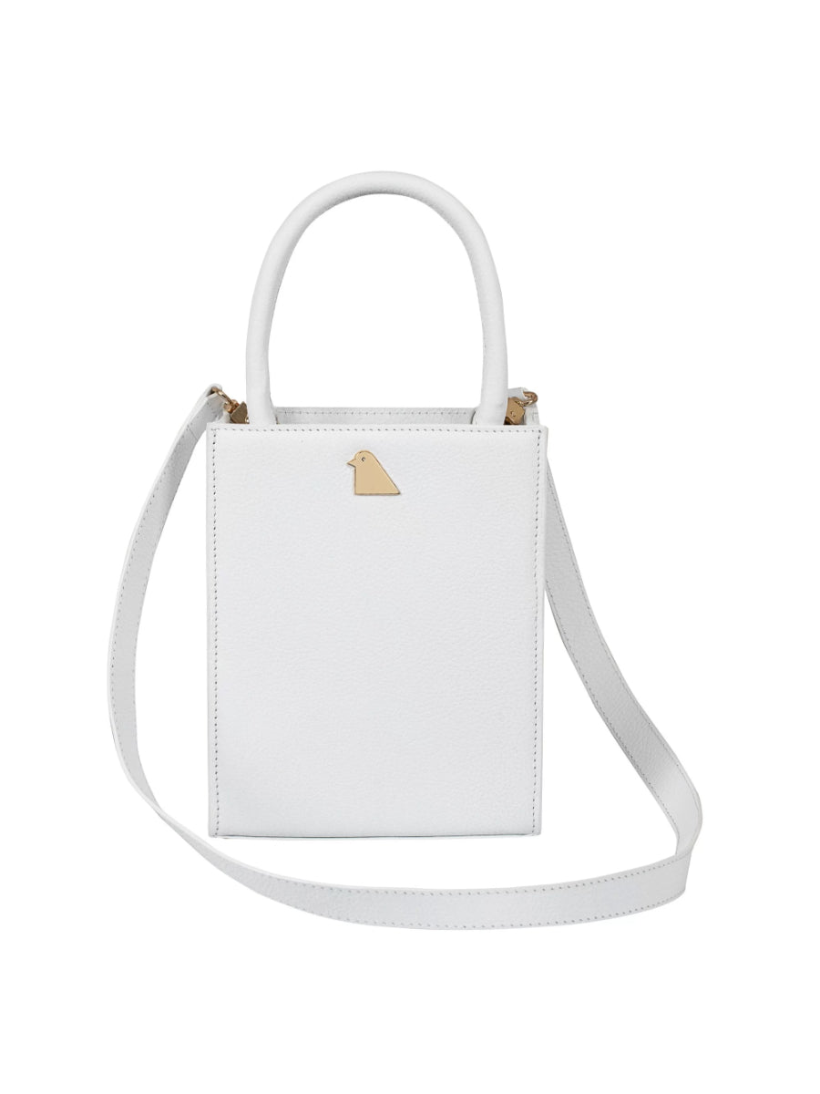 Mini Tote White Leather Handbag | Porterist