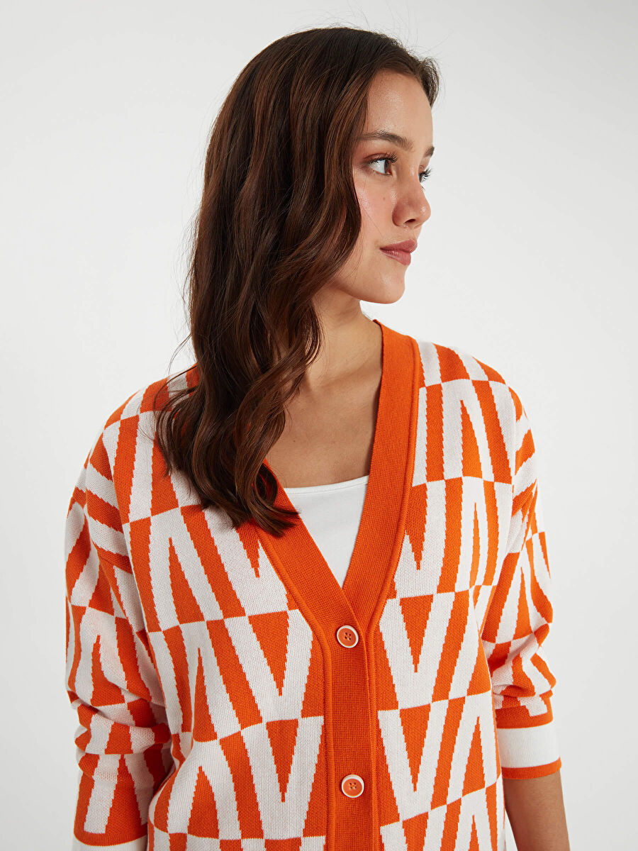 Orange Knitwear Cardigan Fınal Item - Porterist 1