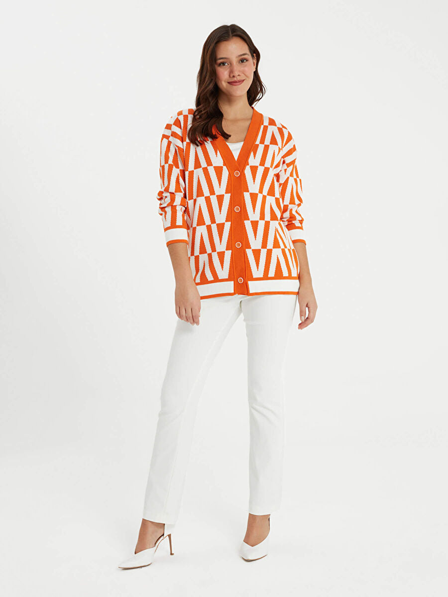 Orange Knitwear Cardigan Fınal Item - Porterist 2