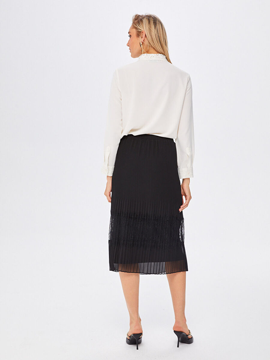 Black Pleated Skirt With Lace Fınal Item - Porterist 3