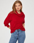 Red Cowl Neckline Sweatshirt 67516 | Porterist